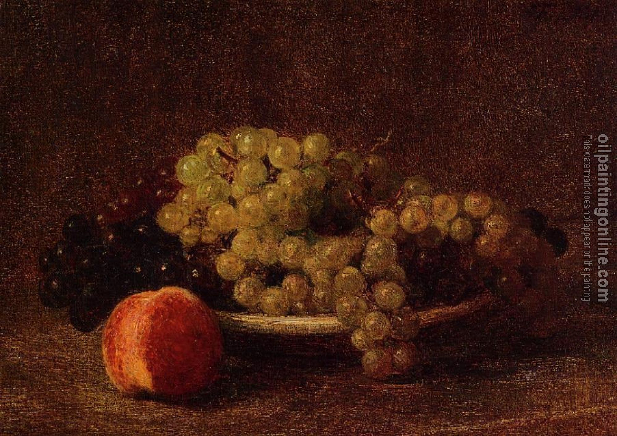 Fantin-Latour, Henri - Still Life with Grapes and a Peach